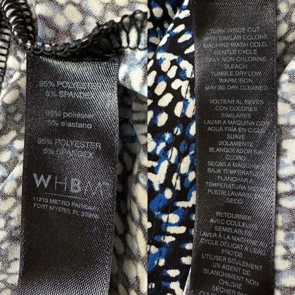 WHBM Jersey Faux Wrap Blue Abstract Print Dress Size M - Picture 10 of 11